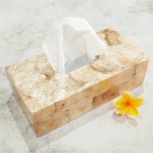 Gold Capiz Shell Rectangular Tissue Box Cover, Sea Shell Tissue Holder, Luxurious Capiz Tissue Box Cover, Hotel Tissue Box (TS09)