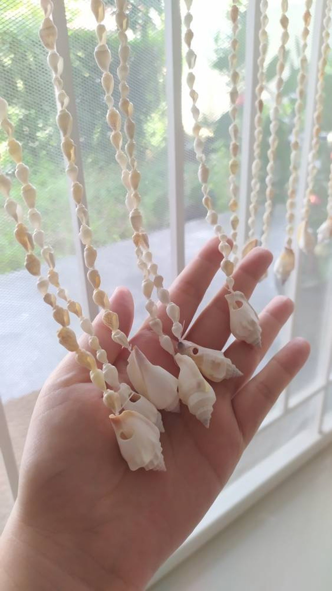 Broken White Boho Shell Curtains Classic Shell Door Curtains - Etsy