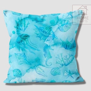 Aqua Toss Pillow Covers, Water Blister Outdoor Pillow Case, Decorative Marine Pillow Shams, Turquoise Pillow, Beach House Gift, Coastal Deco Pattern #2