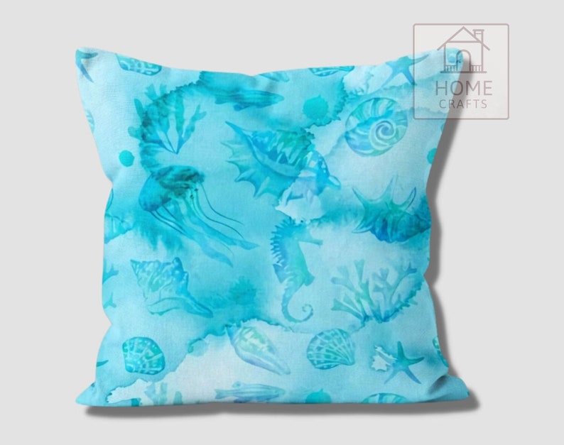 Aqua Toss Pillow Covers, Water Blister Outdoor Pillow Case, Decorative Marine Pillow Shams, Turquoise Pillow, Beach House Gift, Coastal Deco Pattern #2