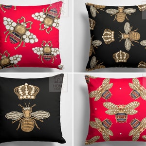 Queen Bee Toss Pillow Case, Swarm Cushion Cover, Honeybee Pillow Cover, Bee Throw Pillow, Decorative Pillows, Wasp Cushion Cases, Home Decor