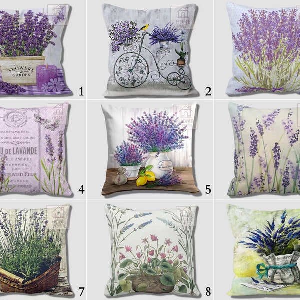 Purple Floral Pillow Cases, Floral Throw Pillow, Summer Trend Cushion Cover, Decorative Patio Pillow, Bedding Home Decor, Housewarming Gift