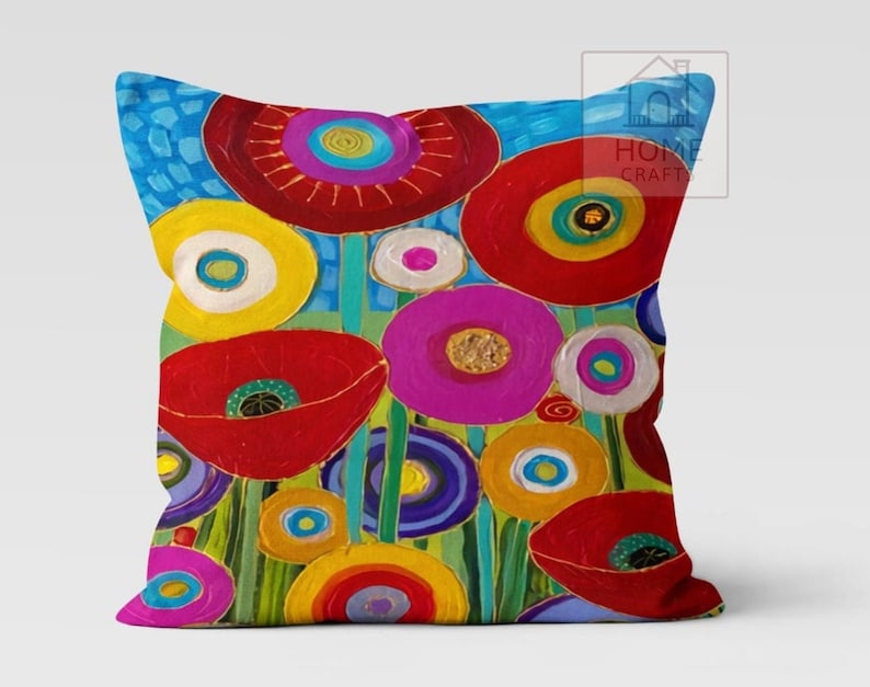 Stunning Colorful Floral Pillow Cases, Magical Pillow Cover, Summer Cushion Case, Decorative Pillow with Different Size Options, House Gifts image 2