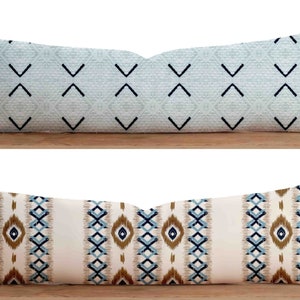 Funda de almohada larga con diseño de kilim, funda de almohada lumbar con diseño tribal, funda de cojín tradicional, funda de almohada de banco de estilo boho