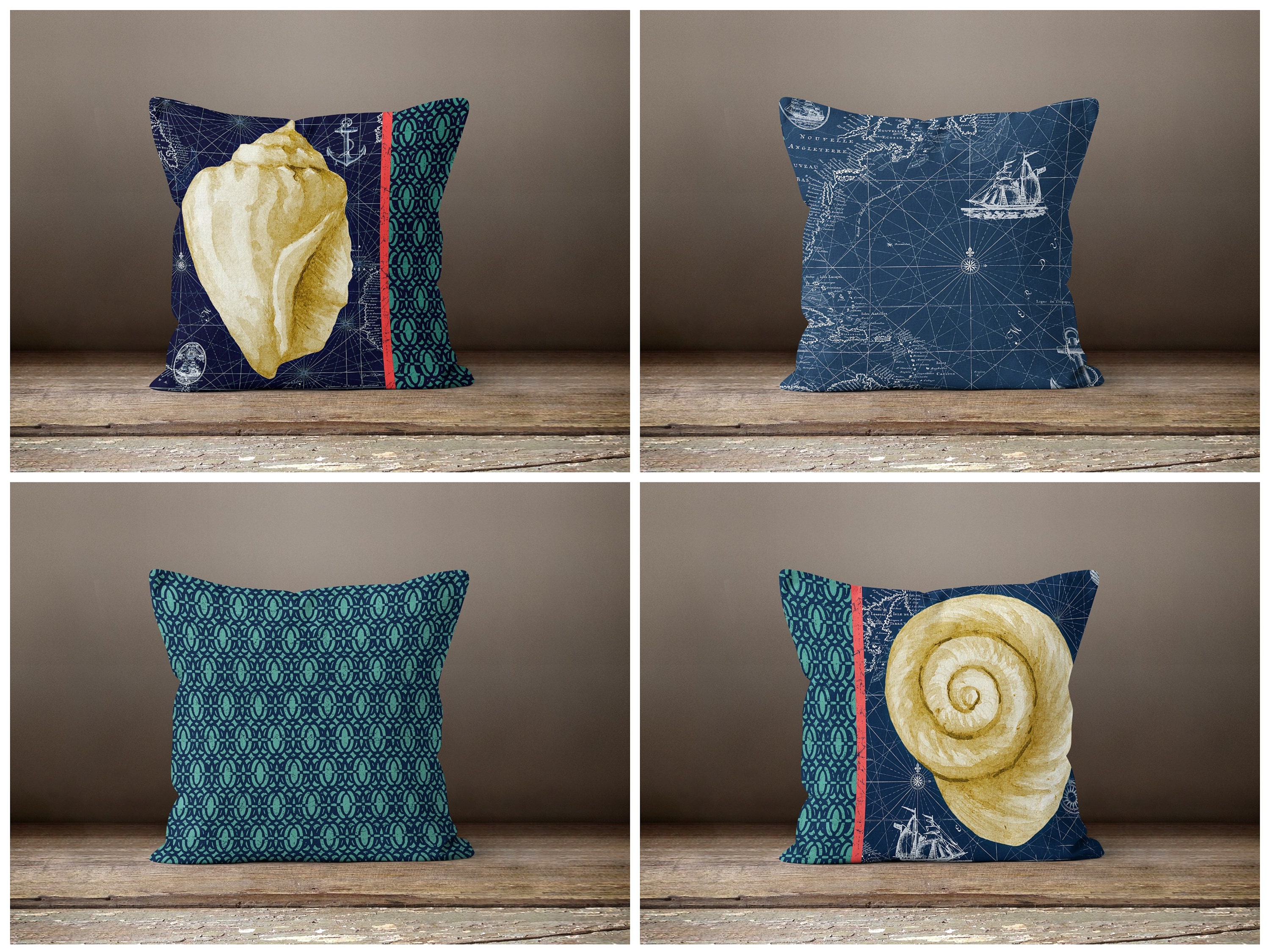 Maritime Outdoor Kissen Navy Muster Kissenhüllen | Etsy