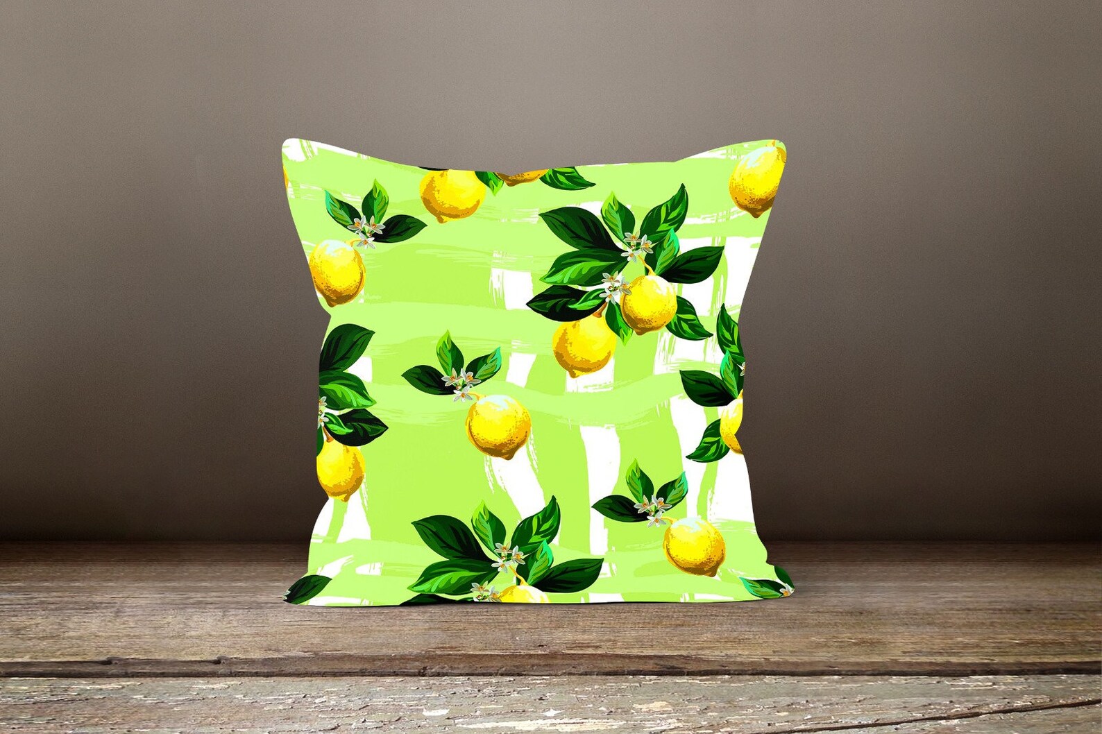 Lemon Pillow Case Outdoor Lemon Pillow Lemon Scatter Etsy