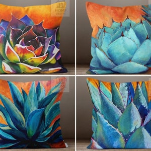 Decorative Cactus Pillow Covers, Desert Plant Pillow Case, Succulent Cushion Covers, Patio Pillow, Outdoor Cushion Case, Desert Throw Pillow