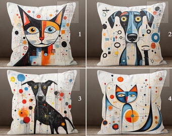 Dog & Cat Pillow Protectors, Pet Throw Pillowcases, Contemporary Outdoor Cushion Case, Abstract Pillow Sham, Animal Pillow Top, Home Gift