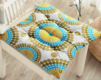 Mandala Design Chair Cushion, Ethnic Puffy Seat Pads, Bohemian  Square Seat Cushion, Fluffy Chair Cushion, Outdoor & Interior Decorations