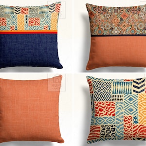 Taies d&#39;oreiller ethniques d&#39;inspiration bohème, taies de coussin à motifs culturels, oreillers au design complexe, fusion des styles traditionnel et moderne
