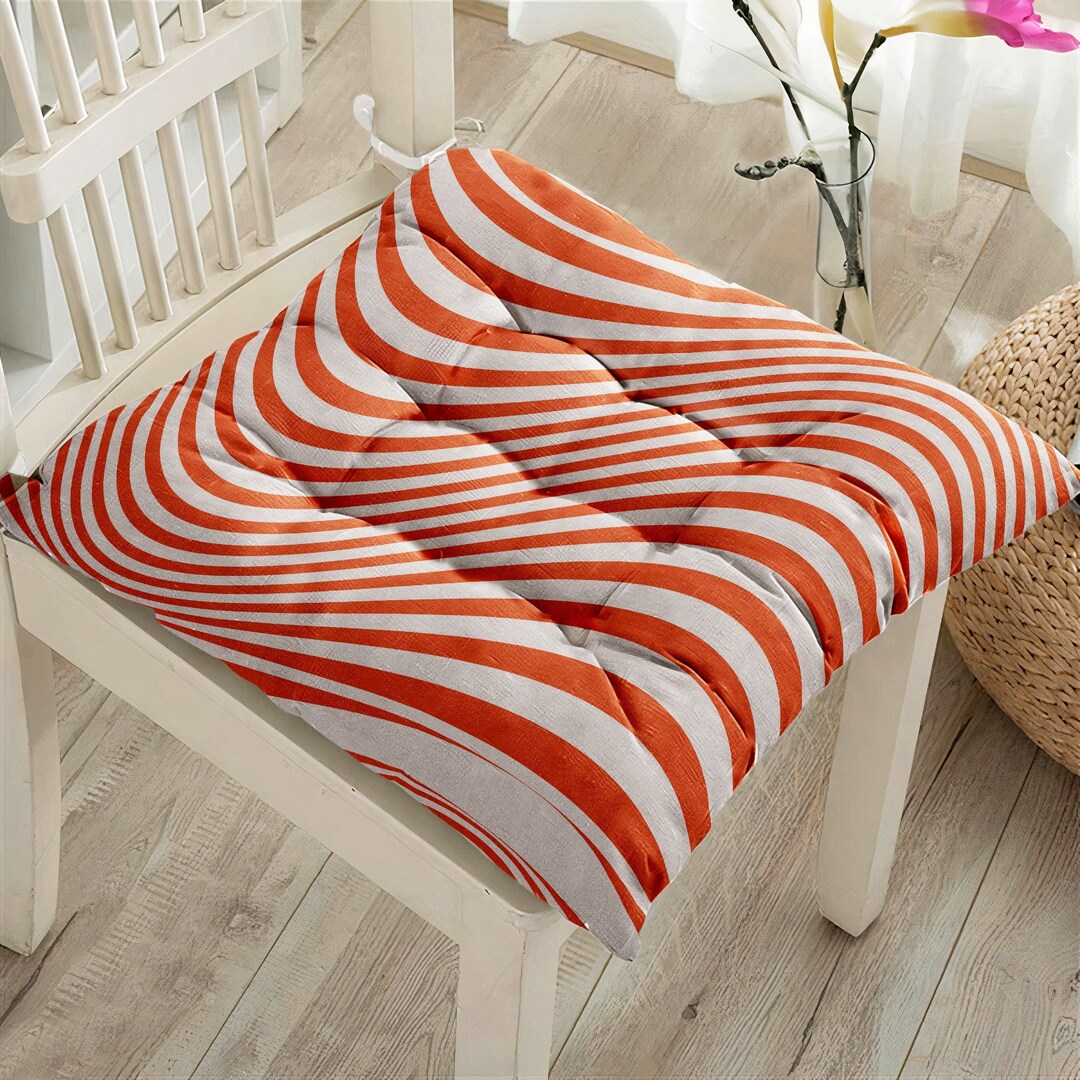 Outdoor Wavy Style Cushion, Contemporary Puffy Seat Cover, Patio