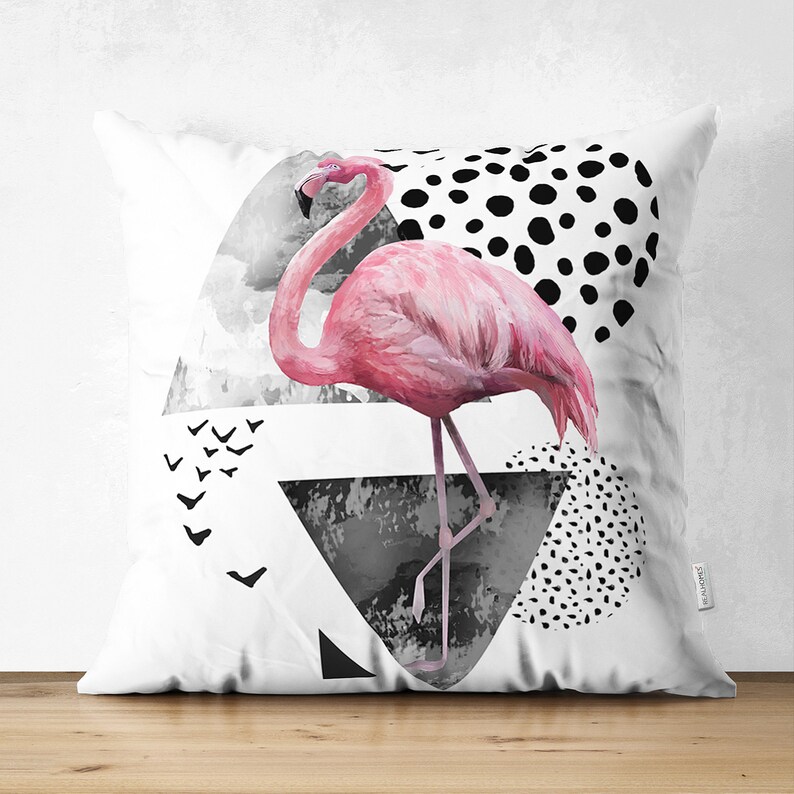 Pink Flamingo Pillow Cases Tropical Pillow Cover Pink Rose Etsy