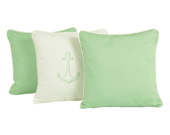 Anchor Outdoor Pillow Cover Set, Water-Resistant Yatch Pillow, Nautical Pillowcase, Navy Marine Cushion Cover, Pillow for Ship, Seaman Gifts