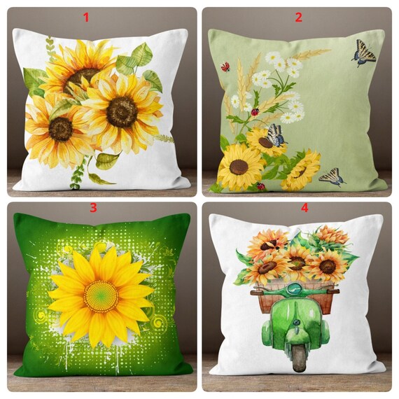 Sunflower Outdoor Pillows Sunflower Pillow Cases Sunflower Etsy