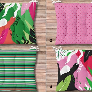 Modern Art Puffy Seat Cushions, Geometric Outdoor Chair Cushion, Abstract Chair Pad, Stylish Indoor Bench Cushion Pad, Contemporary Seat Pad