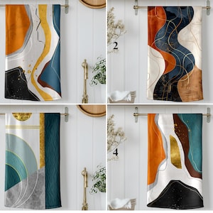 Abstract Modern Kitchen Towels, Boho Dish Towels in Earthy Tones, Geometric Art Tea Towels for Modern, Bohemian, or Minimalist Decor