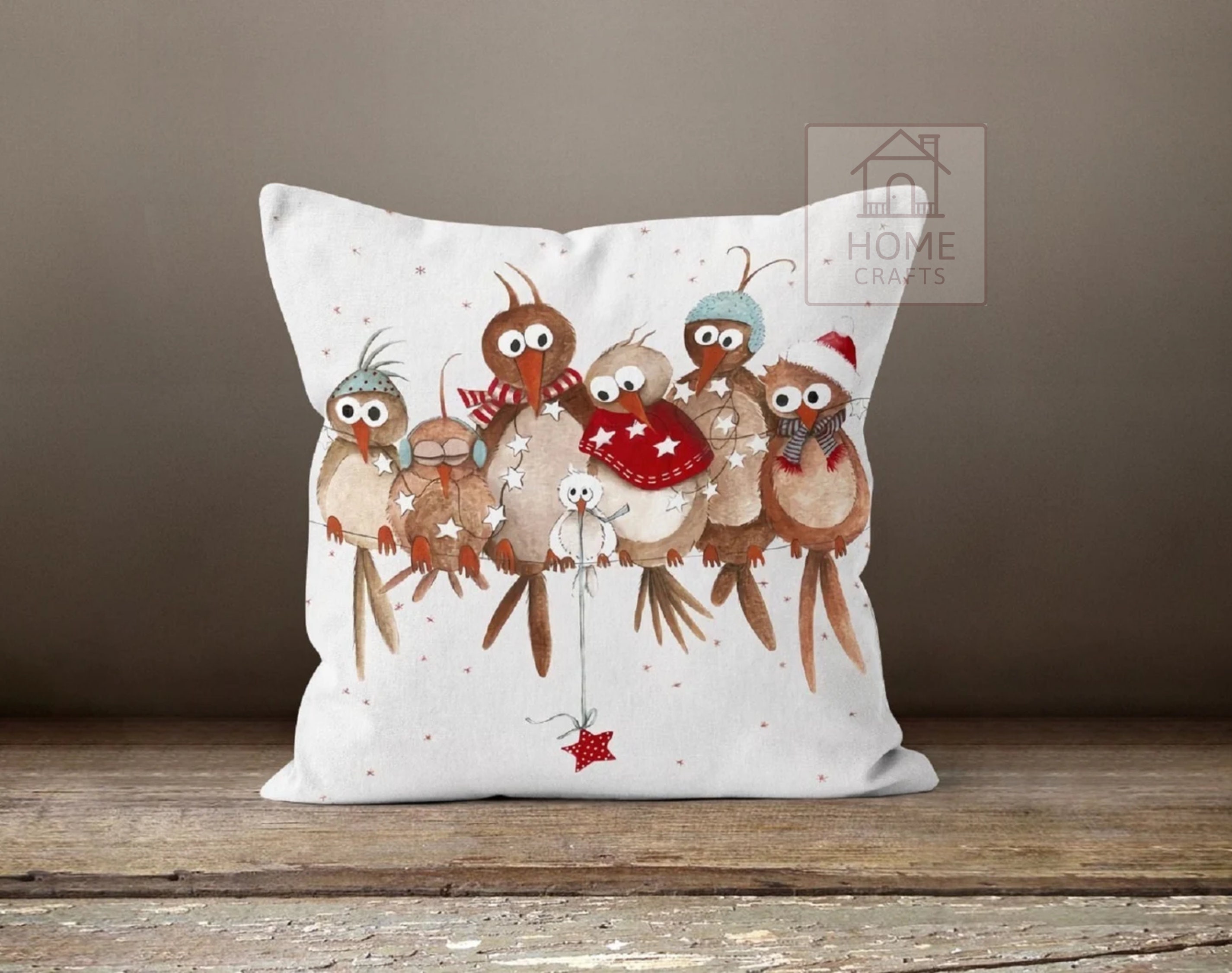 Set of 4 Christmas Pillow Coverssnowman and Rabbits Pillowwinter Trend  Cushion Casexmas Bell and Bird Throw Pillowchristmas Tree Cushion 