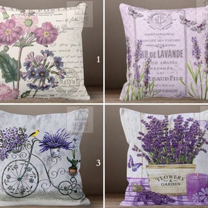 Lavender Pillow Covers, Lavender Pillow Case, Purple Throw Pillow, Spring Flower Cushion Cover, Decorative Patio Pillow, Bedding Home Decor