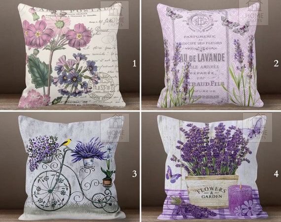 Lavender Pillow Covers Lavender Pillow Case Purple Throw Pillow Spring Flower Cushion Cover Decorative Patio Pillow Bedding Home Decor Etsy