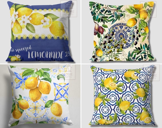 Blue and hotsell yellow outdoor pillows