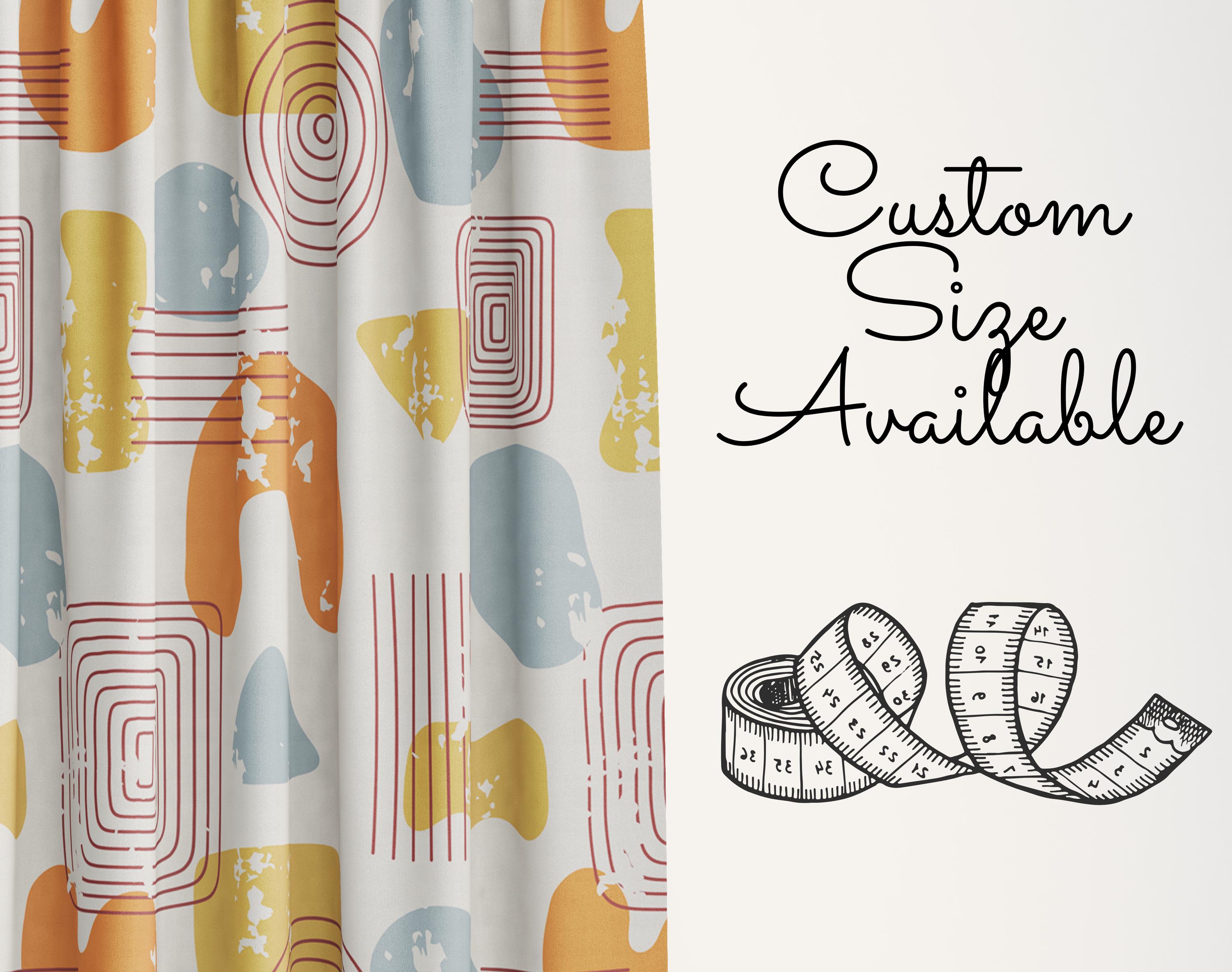 ミッドセンチュリーモダンレトロカーテン - カラフルな幾何学模様の