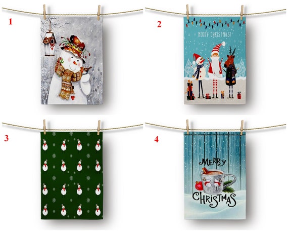 Winter Kitchen Towel set of 2 Snowman Hand Towel Coffee Mug Bathroom Towel Santa Claus Tea Towel Deer Towel Hello Winter Towel Etsy Ireland