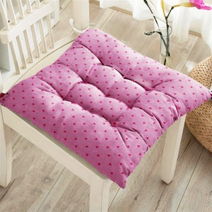 Pink Trend Chair Pad, Fashion Style Puffy Seat Cover, Luxury Patio Seat Pad, Abstract Square Seat Cushion, Outdoor Dining Cushion, Home Gift