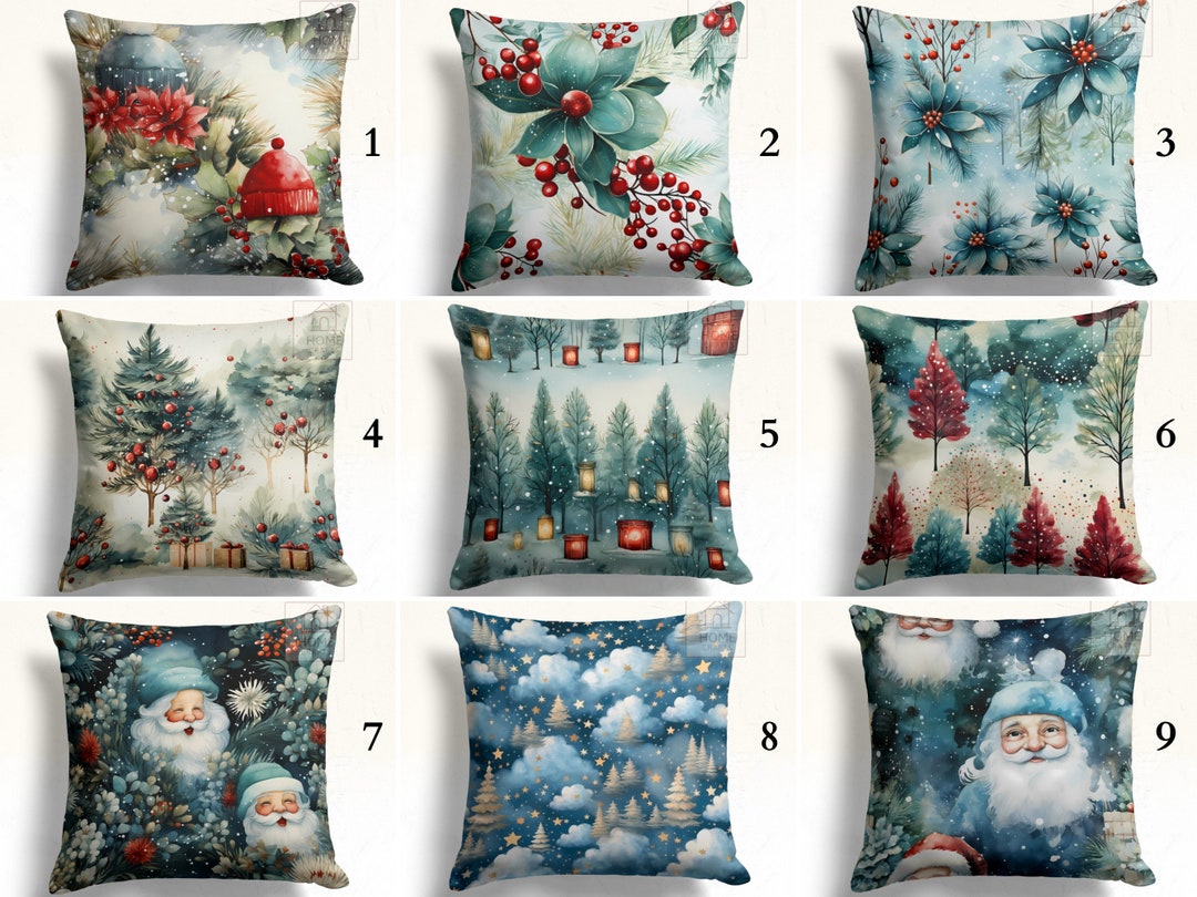 Christmas Ornaments Pillow Slipcover Xmas Flowers Pillow Etsy
