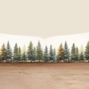 Federa per cuscino lombare in pino, federa per cuscino foresta verde, federa per cuscino lungo blu, federa per cuscino albero invernale, cuscino oblungo di tutte le dimensioni, decorazione natalizia
