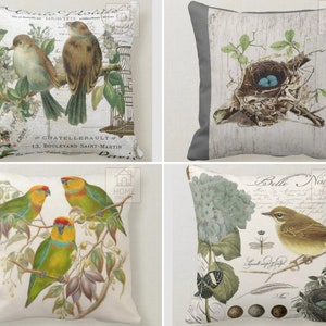Bird Pattern Cushion Cases, Bird Nest Design Pillow Sham, Egg Style Pillow Topper, Butterfly Pattern Pillow Cover, Decorative Pillow Cases