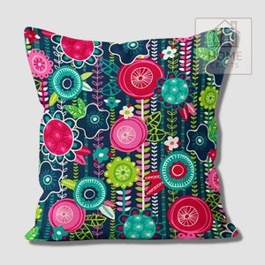 Magical Multicolored Flowers Pillow Shams, Colorful Pillow Cover, Motley Cushion Case, Stunning Pillow, Vibrant Bright Colorful Pillow Cases Pattern #4