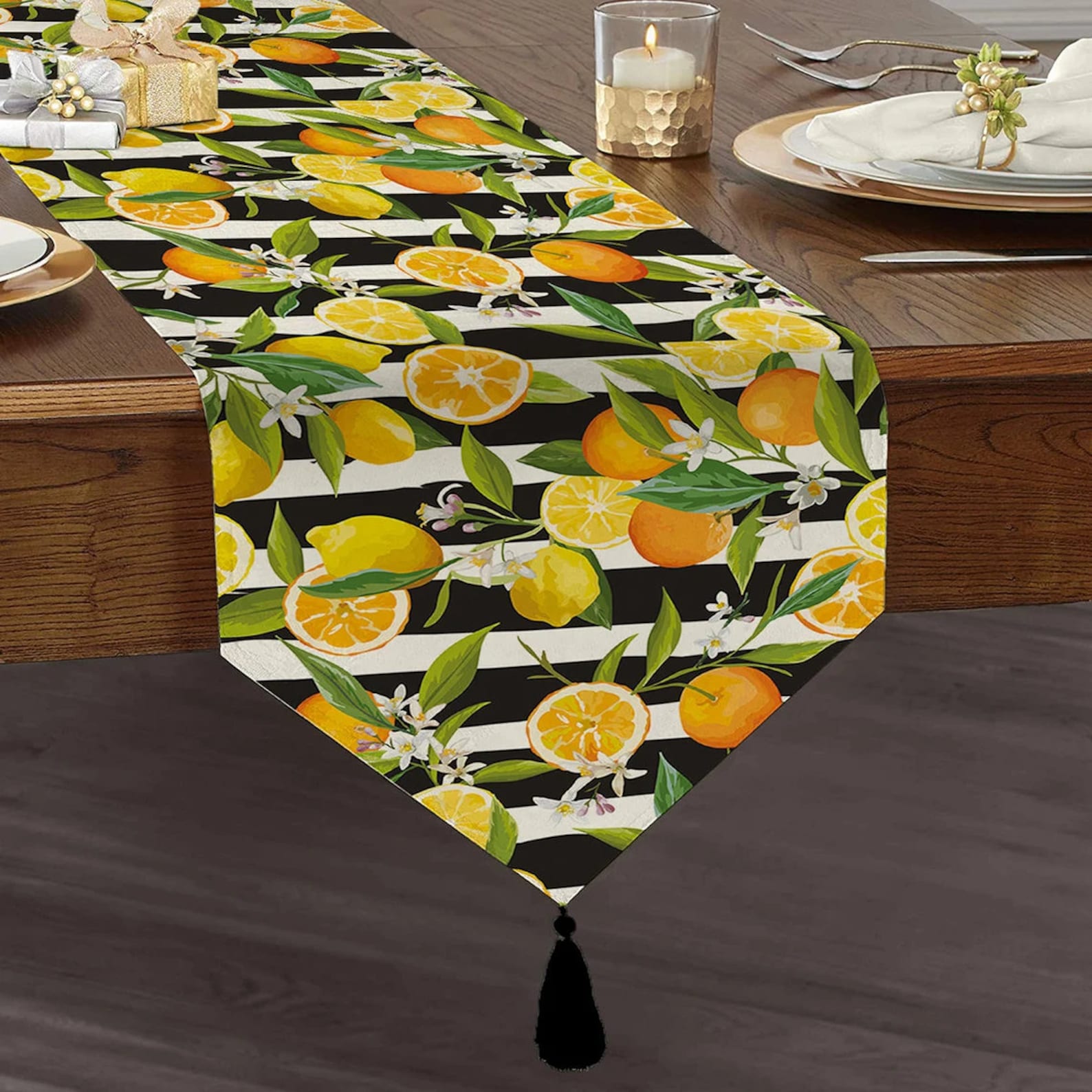 Lemon Table Runner Lemon Table Decor Luxury Lemon Table Etsy