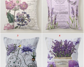 100% Cotton Sateen 26in x 20in Knife-Edge Sham Pink and Purple Floral Watercolor Botanicals Flower Lavender Print Roostery Pillow Sham