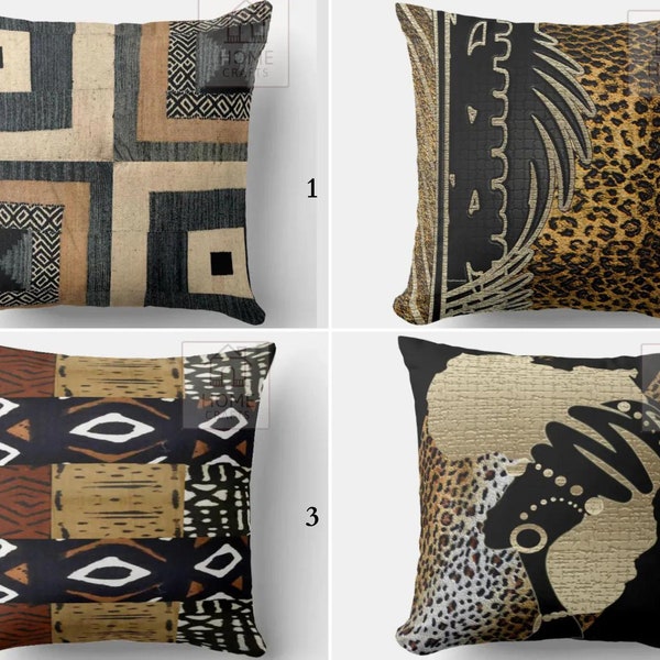 Ethnic Style Pillowcase, Traditional Pattern Cushion Case, Oriental Decorative Pillow Cover, African Pillow Topper, Mud-cloth Pillow