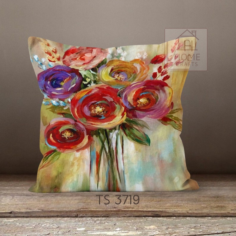 Stunning Colorful Floral Pillow Cases, Magical Pillow Covers, Summer Cushions, Decorative Pillow with Different Size Options, Home Fashions Pattern #5
