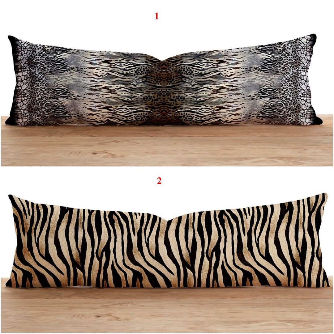 Taie De Traversin 50x150 Cm En Velours - Imprimé Léopard - Fermeture éclair Invisible - Pour Coussin De Positionnement, Grossesse, Décoration - 6