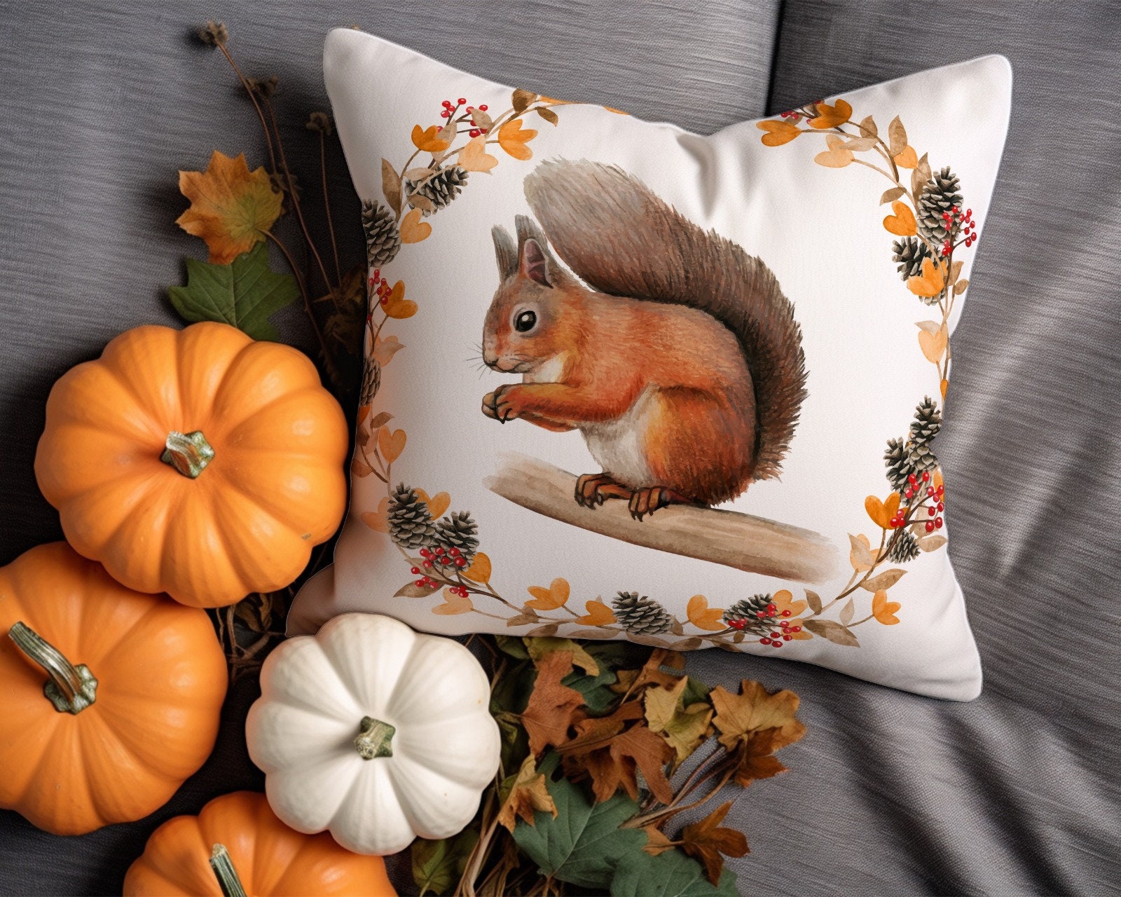 Igel Sitzbezüge 4-teilig - Dehnbare Stuhlbezüge Mit Herbst Design