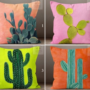 Desert Plant Pillow Cover, Cactus Pillow Case, Cactus Cushion Cover, Summer Pillow, Cactus Outdoor Cushions, Desert Throw Pillow, Home Decor