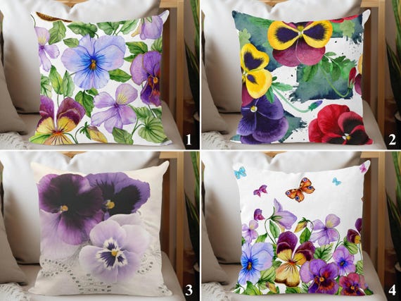 Set di 2 cuscini da giardino da esterno con stampa floreale 45 x 45 cm