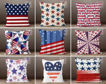 American Flag Cushion Covers, Star Design Pillow Case, Beautiful Print Cushion Cover, USA Flag Pillow Sham, Patriotic Gift