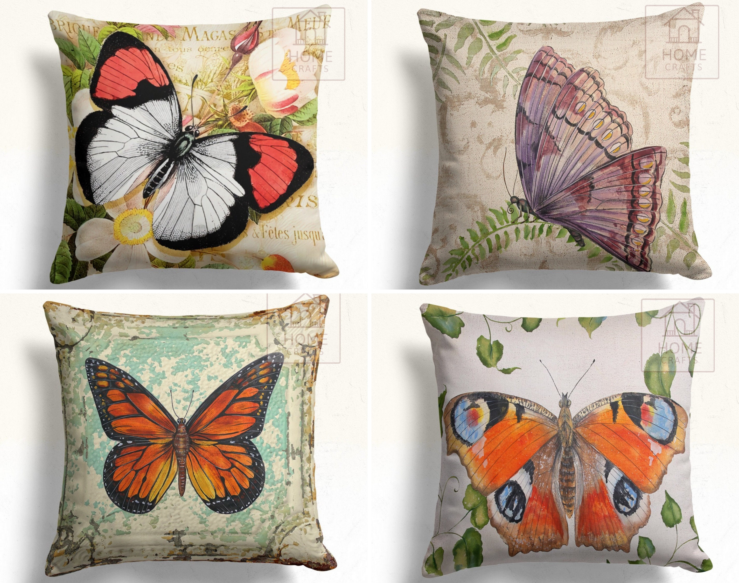 Orange Butterfly Pillow Cover Lovely Butterfly Pillow Sham Butterfly Throw Pillow Cases Monarch Butterfly Accent Cushion Cover Home Gift Etsy