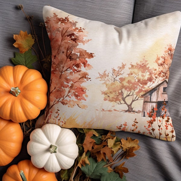 Fall Tree Throw Pillow Covers, Stylish Brown Leaves Pillowcases, Cozy Pillow Shams, Harvest Cushion Case, Fall Home Decor, Thanksgiving Deco