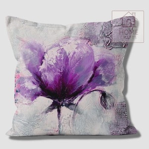 Magical Purple Flowers Pillow Cover, Hydrangea Flower Decorative Trend ...