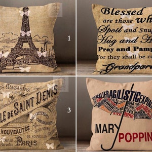 Eiffel Tower Pillow Cover, Paris Pillowcases, French Chic Cushion Cover, Parisian Decorative Throw Pillow Cover, Paris Theme Home Decoration