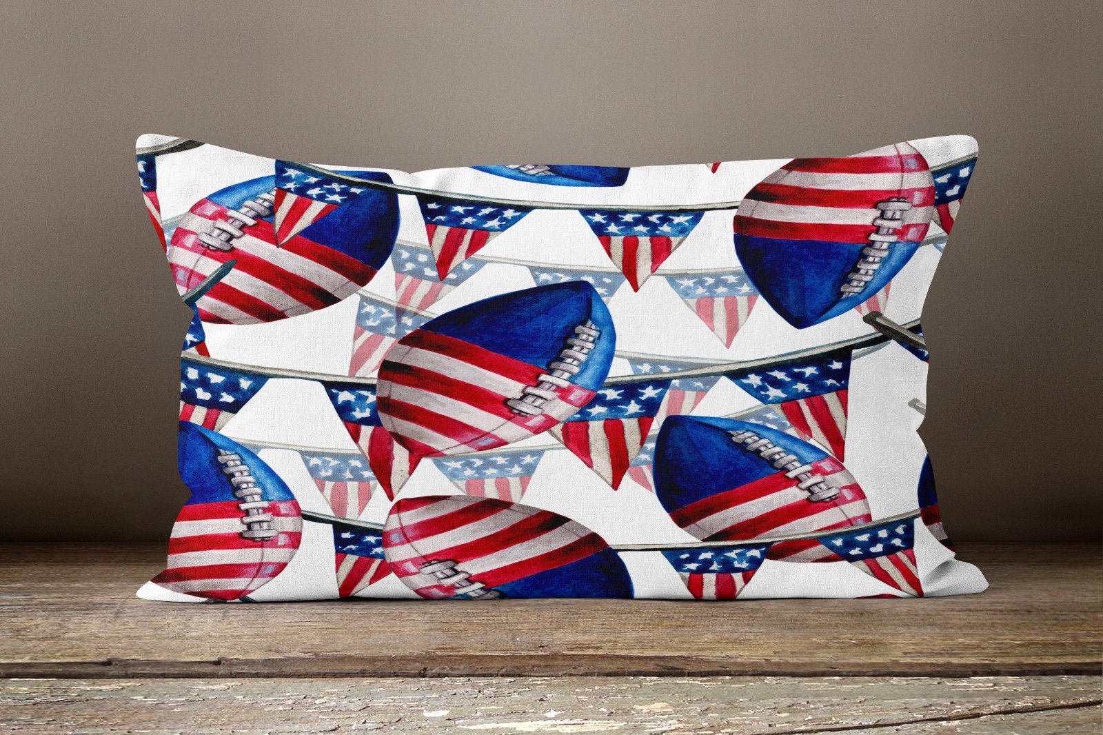 Set 4 Federe Decorative 45x45 Cm Con Bandiera Americana Stelle E Strisce | Lino Sintetico Per Divano E Letto
