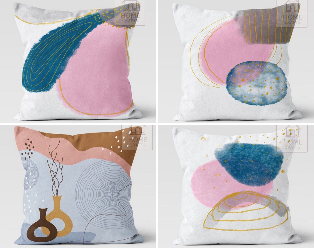 Modern Shapes Pillow Case, Art Deco Pillow Topper, Creative Abstract