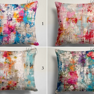 Vibrant Abstract Pillow Cover, Vivid Bright Cushion Cover, Modern Throw Pillow Case, Living Room Pillow Slipcover, Art Deco Cushion Cases