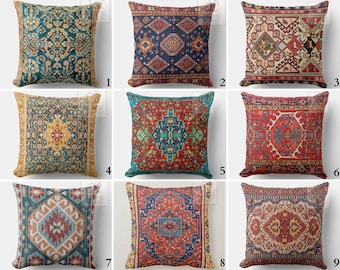 Traditional Pattern Pillow Cover, Rug Design Pillow Cases, Turkish Carpet Pattern Throw Pillow Topper, Southwestern Pillow Sham, Home Decor