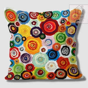 Magical Multicolored Flowers Pillow Shams, Colorful Pillow Cover, Motley Cushion Case, Stunning Pillow, Vibrant Bright Colorful Pillow Cases Pattern #7