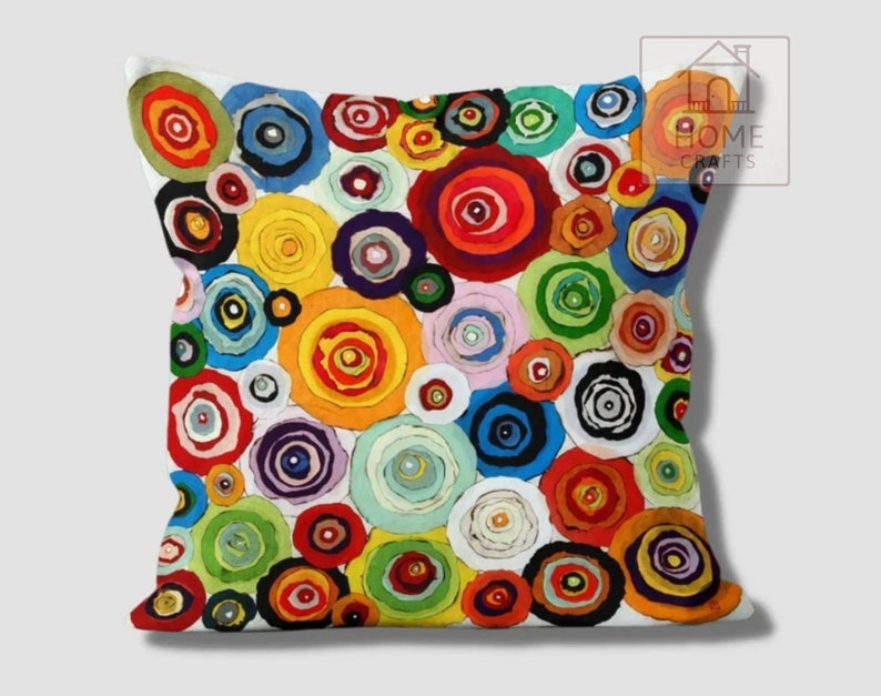 Magical Multicolored Flowers Pillow Shams, Colorful Pillow Cover, Motley Cushion Case, Stunning Pillow, Vibrant Bright Colorful Pillow Cases Pattern #7
